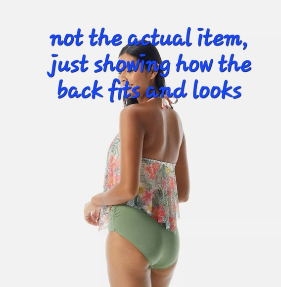 COCO REEF Aura Mesh Ruffle Bra Cropped Tankini Top High Neck. Size: 38 C - Picture 2 of 8